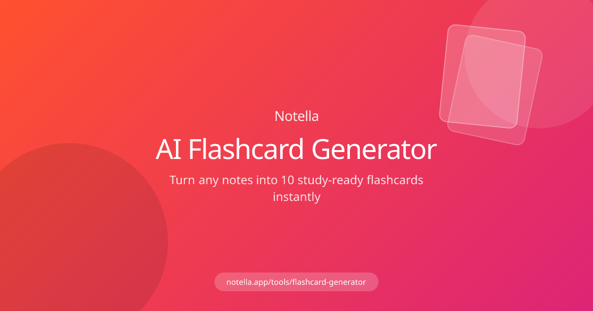 Free AI Flashcard Generator — Turn Notes into Flashcards | Notella ...